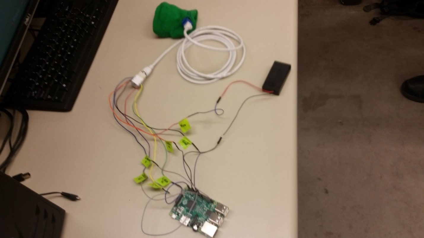 Figure 1: Assembled Raspberry Pi and Haptic Feedback System