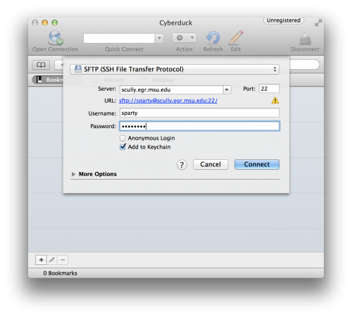 Screenshot of Cyberduck