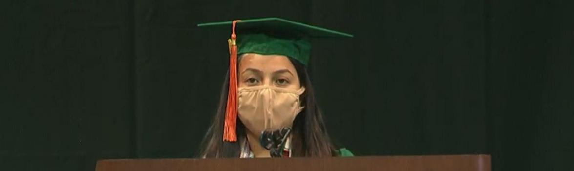 SEE Scholar Dayana Villagran Delivering The Commencement Address