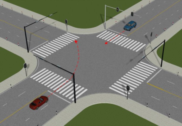 Oncoming vehicle turning at an intersection with trajectory prediction