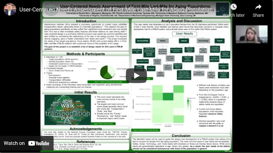 Link to You Tube Video for Needs of Aging Population Project
