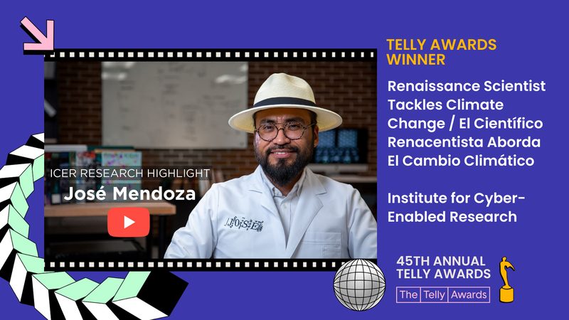 Telly Award winner banner for the ICER research highlight video featuring José Mendoza.